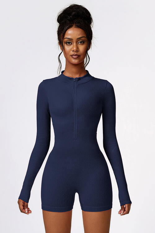 EJC Half Zip Long Sleeve Active Romper