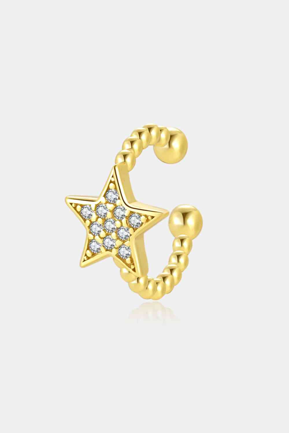 EJC Inlaid Zircon Star Single Cuff Earring