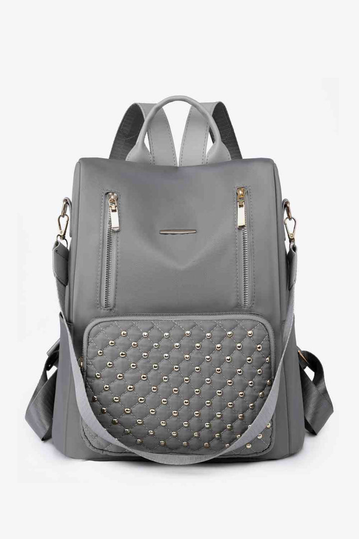 EJC Zipper Pocket Beaded Backpack