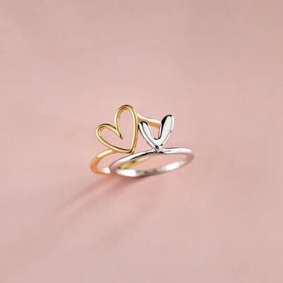 EJC Heart Shape Irregular 925 Sterling Silver Ring