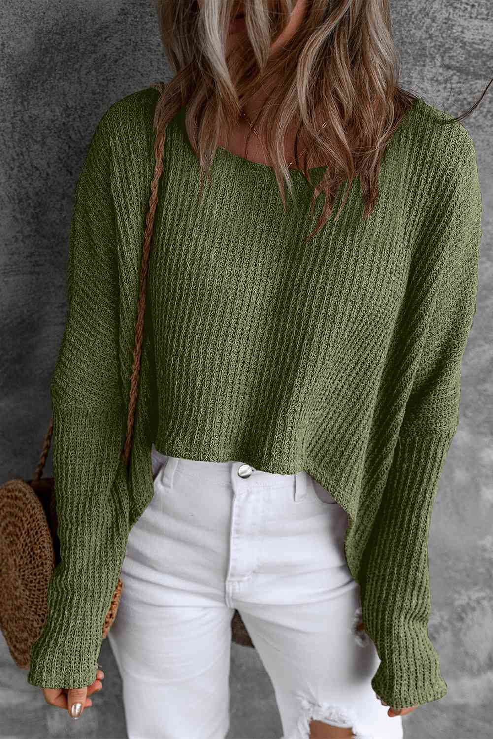 EJC Round Neck High-Low Sweater