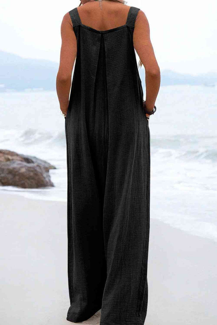 EJC Sleeveless Wide Leg Jumpsuit with Pockets