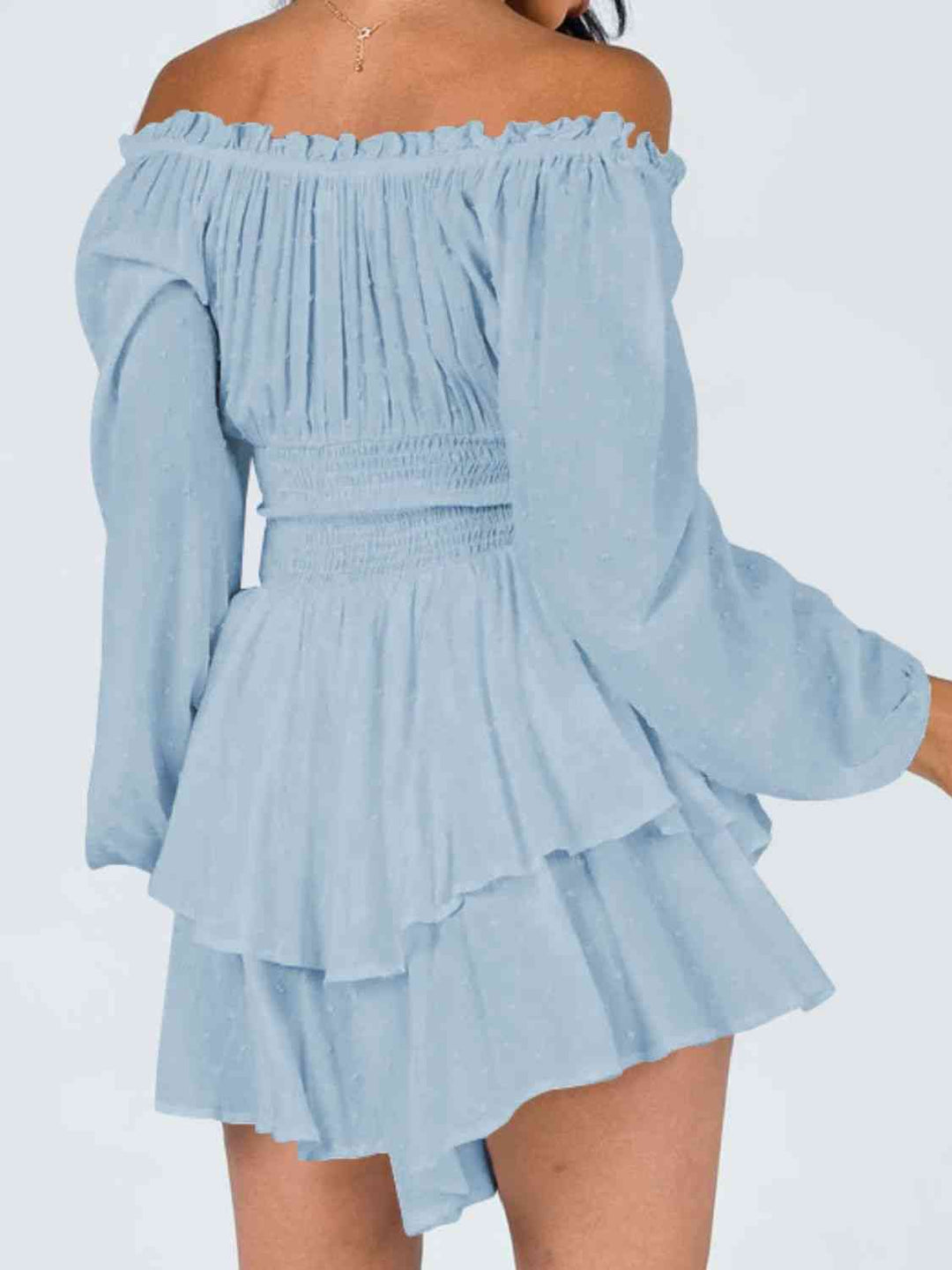 EJC Shoulder Smocked Waist Romper