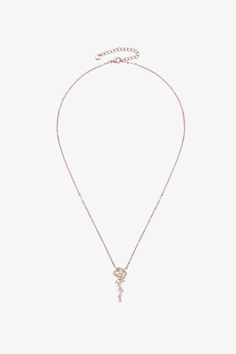 EJC 925 Sterling Silver 18K Rose Gold-Plated Pendant Necklace