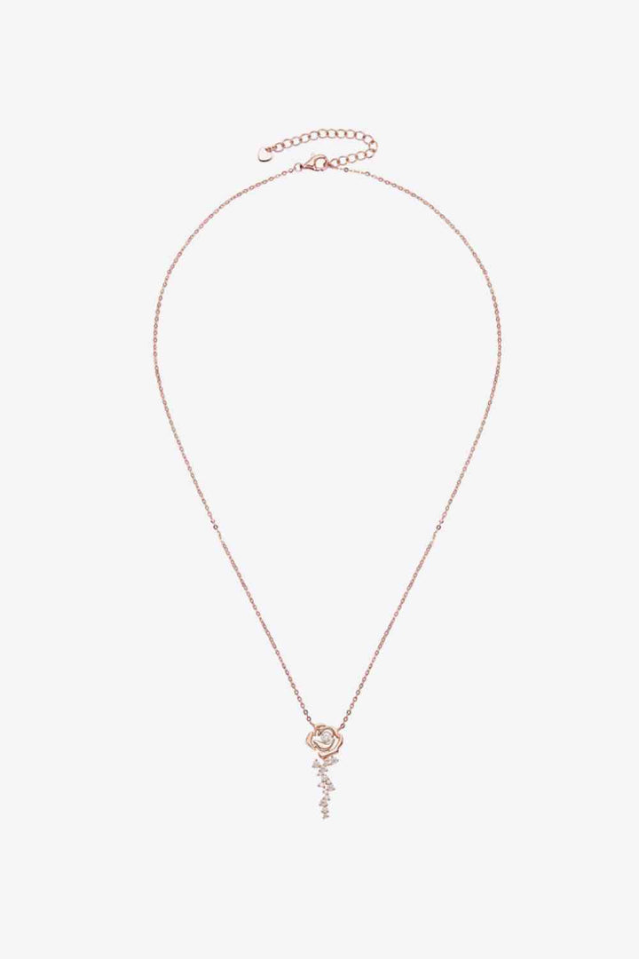 EJC 925 Sterling Silver 18K Rose Gold-Plated Pendant Necklace