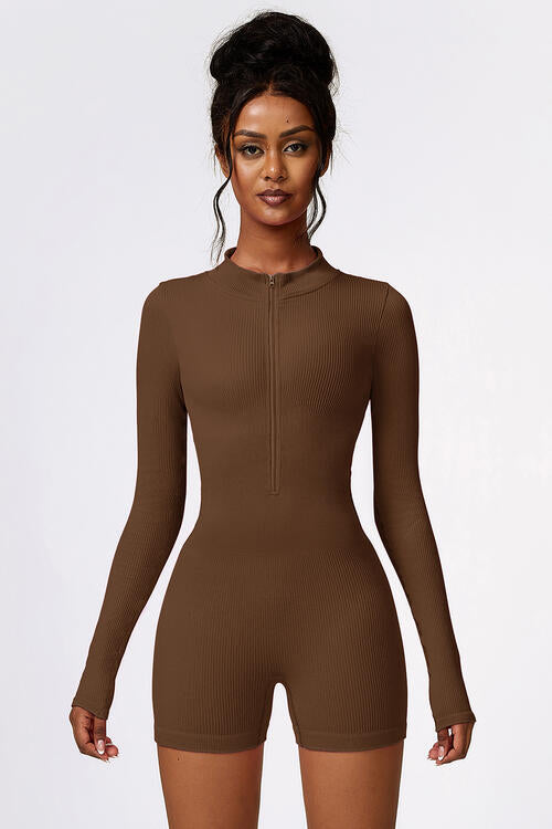 EJC Half Zip Long Sleeve Active Romper