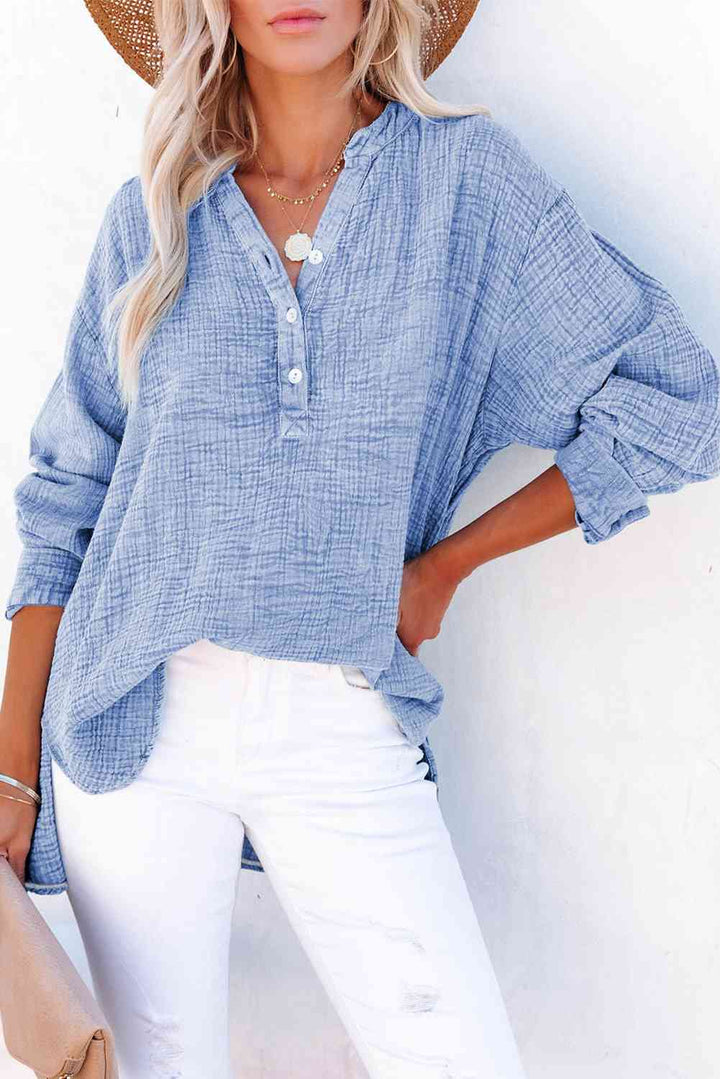 EJC Buttoned Long Sleeve Blouse