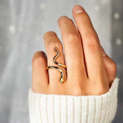 EJC Snake Shape 18K Gold-Plated Bypass Ring