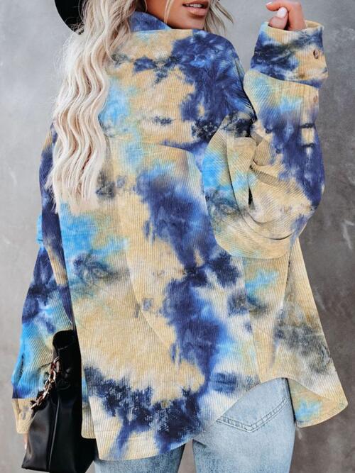 EJC Tie-Dye Button Up Collared Neck Shirt