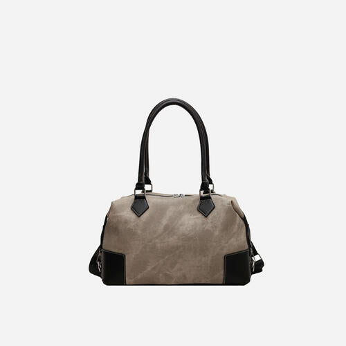 EJC Contrast PU Leather Shoulder Bag