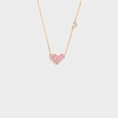 EJC Heart Shape Rose Gold-Plated Pendant Necklace