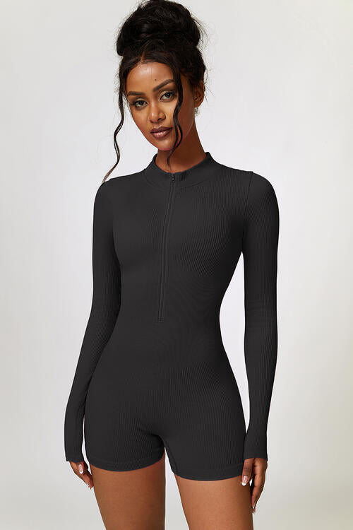 EJC Half Zip Long Sleeve Active Romper