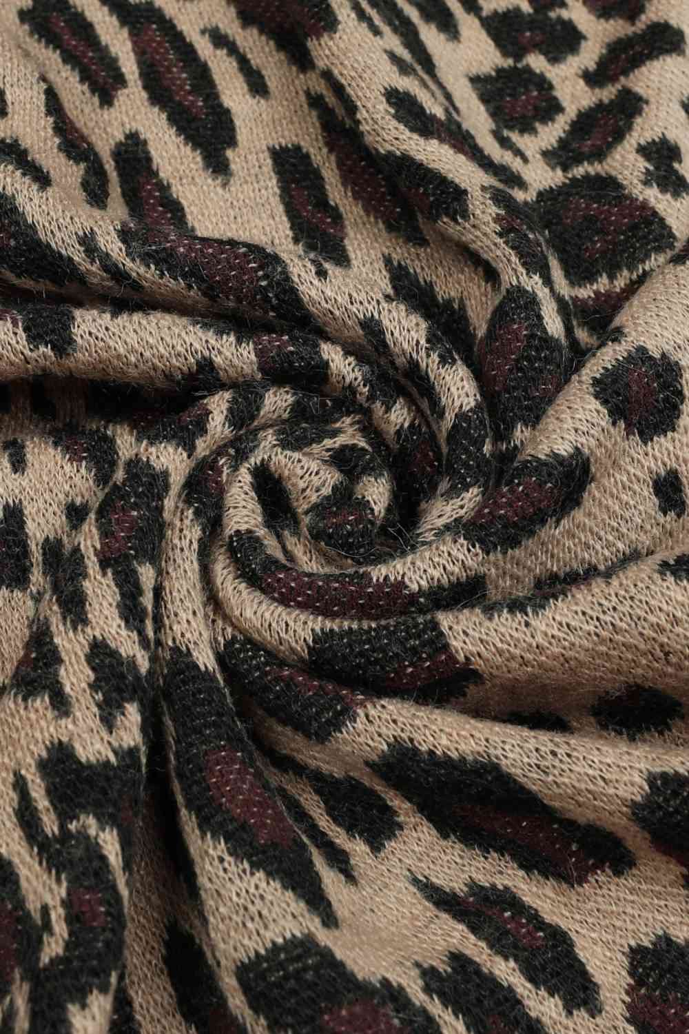 EJC Leopard Open Front Poncho