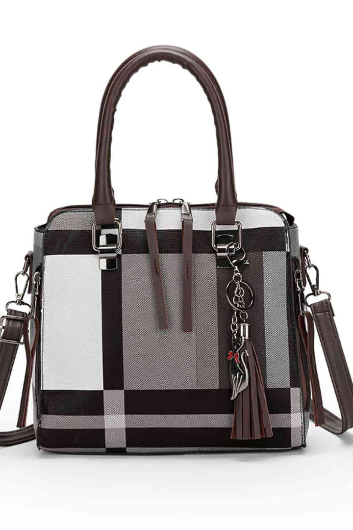 EJC 4-Piece Color Block PU Leather Bag Set