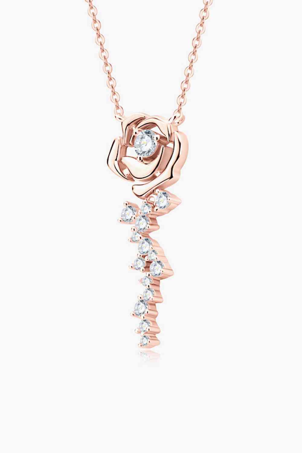 EJC 925 Sterling Silver 18K Rose Gold-Plated Pendant Necklace