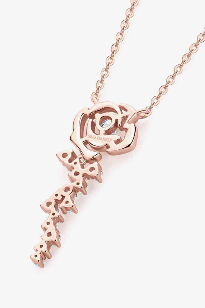 EJC 925 Sterling Silver 18K Rose Gold-Plated Pendant Necklace