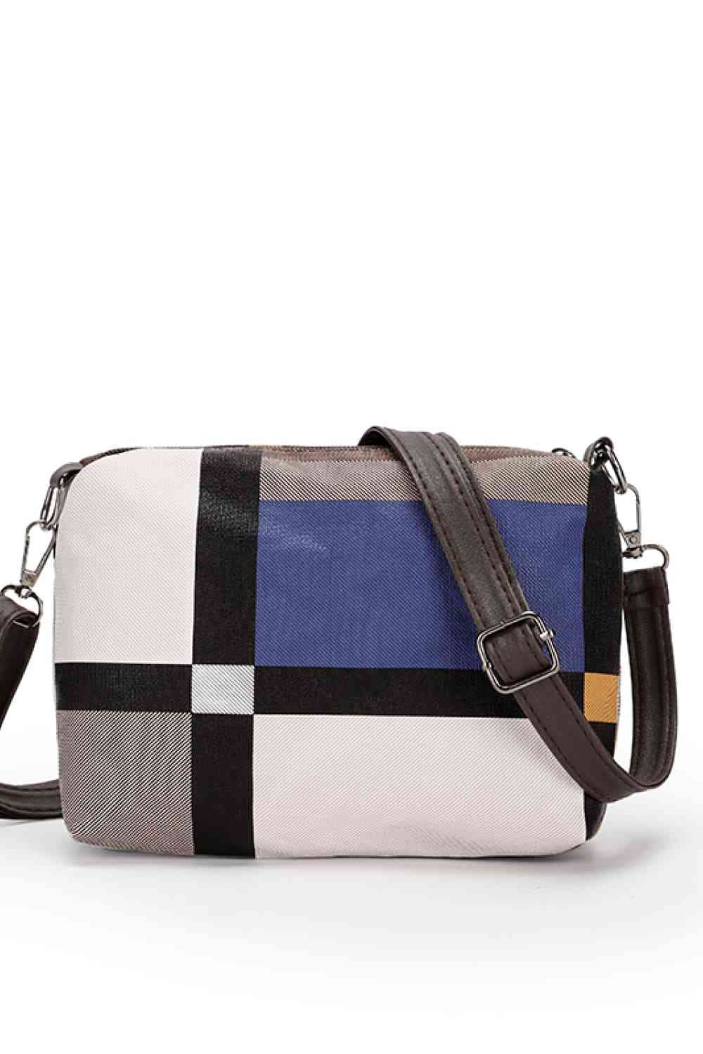 EJC 4-Piece Color Block PU Leather Bag Set