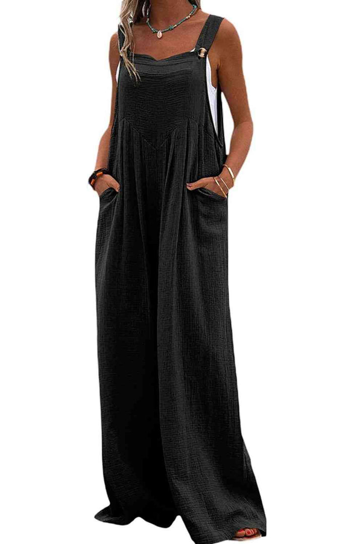 EJC Sleeveless Wide Leg Jumpsuit with Pockets