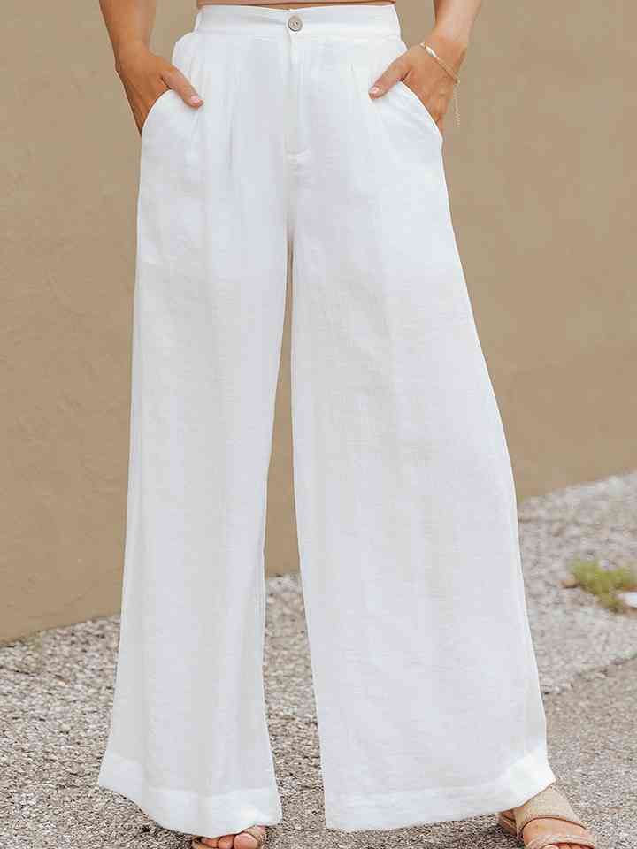 EJC Wide Leg Buttoned Pants