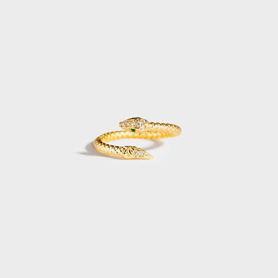 EJC Snake Shape 18K Gold-Plated Bypass Ring