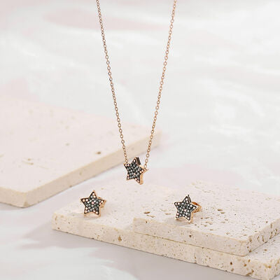 EJC Star Necklace, Bracelet and Stud Earrings Jewelry Set