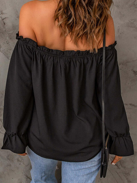 EJC Off-Shoulder Flounce Sleeve Blouse