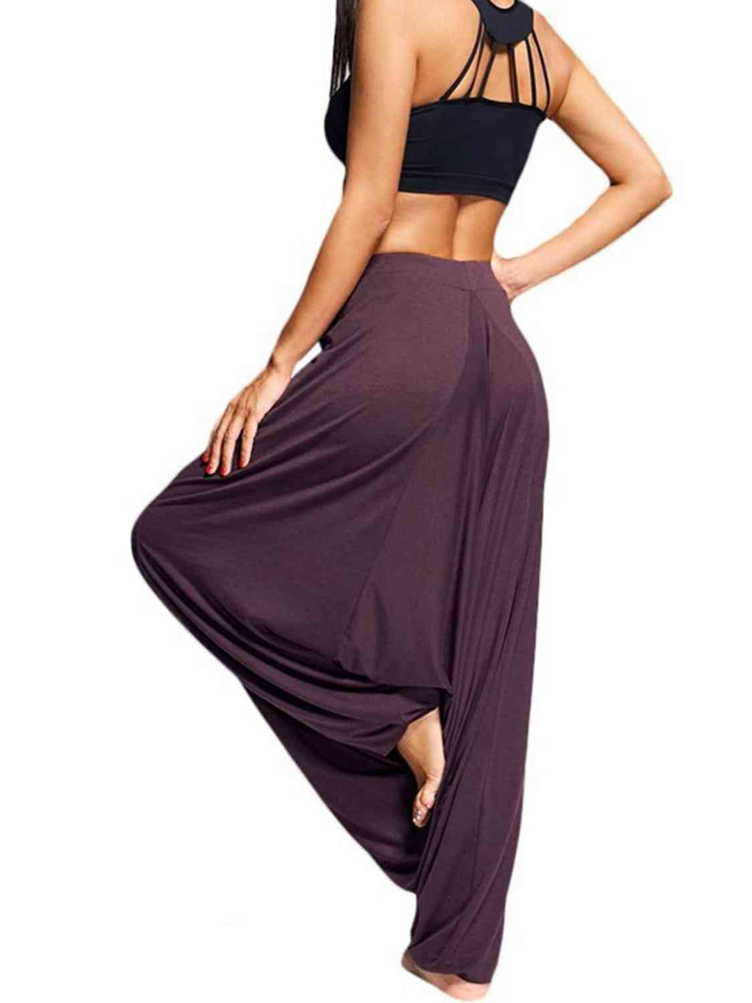 EJC Tied Mid Waist Long Harem Pants