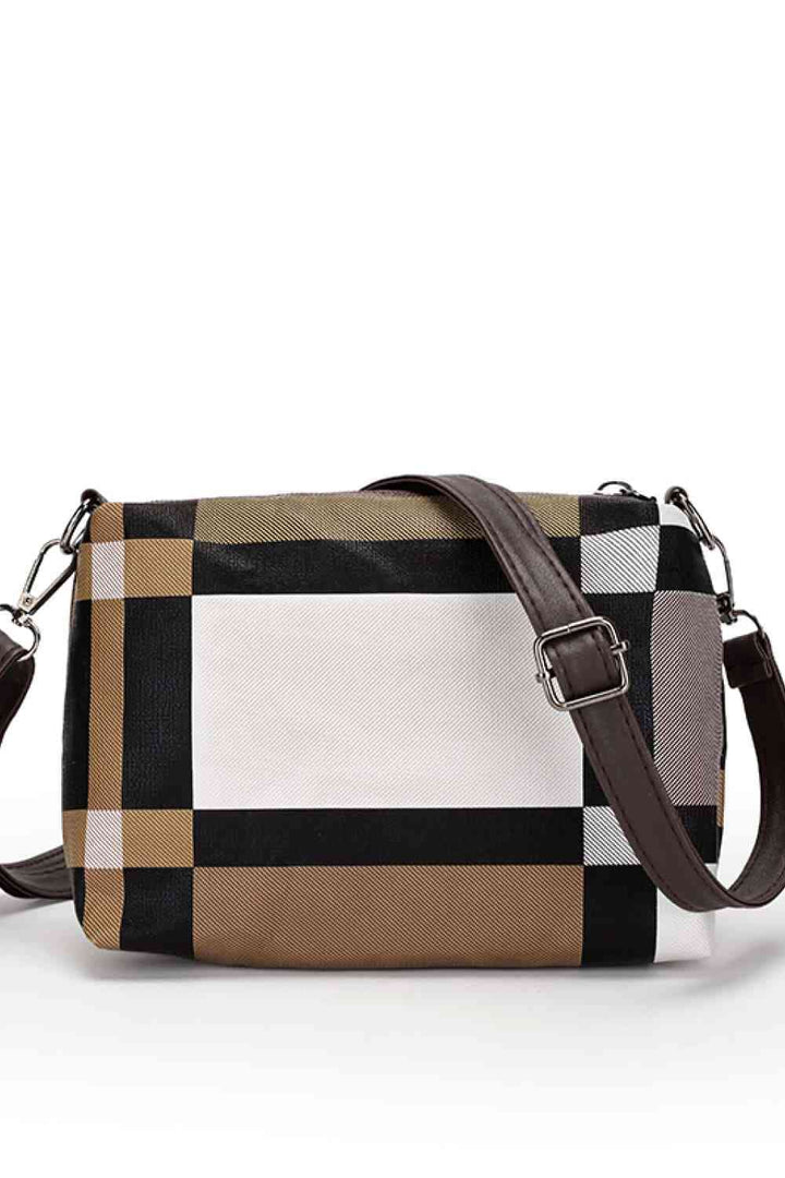 EJC 4-Piece Color Block PU Leather Bag Set