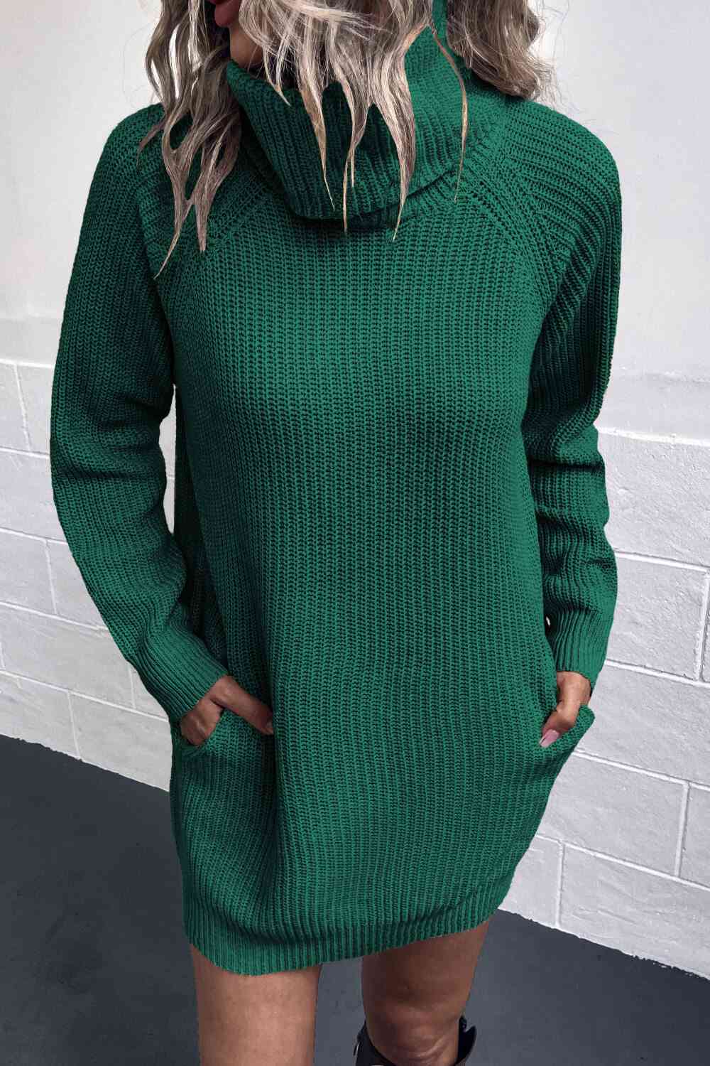 EJC Turtleneck Sweater Dress with Pockets