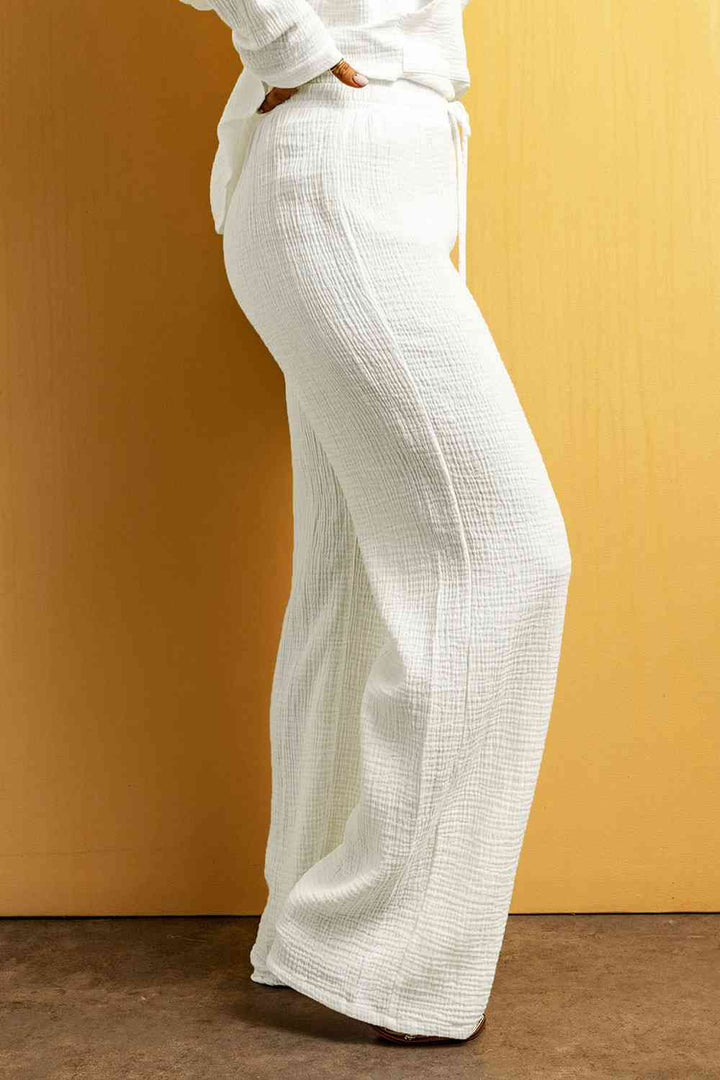 EJC Textured Straight Leg Pants