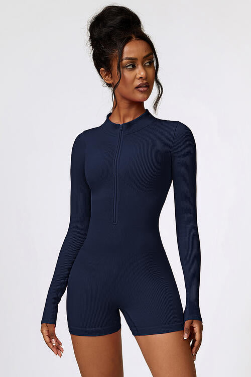 EJC Half Zip Long Sleeve Active Romper