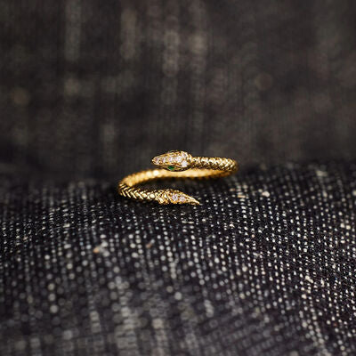 EJC Snake Shape 18K Gold-Plated Bypass Ring