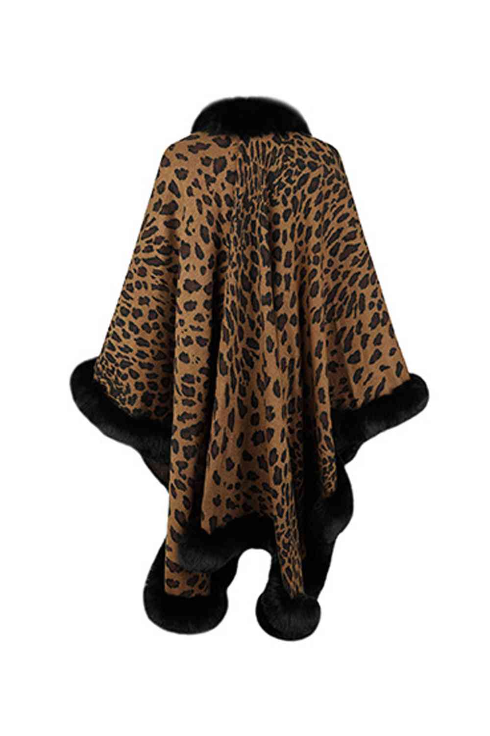 EJC Leopard Open Front Poncho