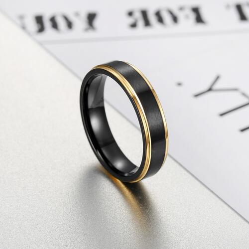 EJC Contrast Titanium Steel Ring