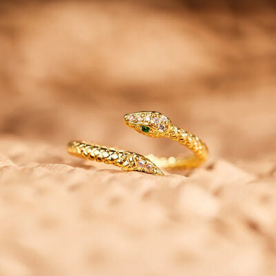 EJC Snake Shape 18K Gold-Plated Bypass Ring