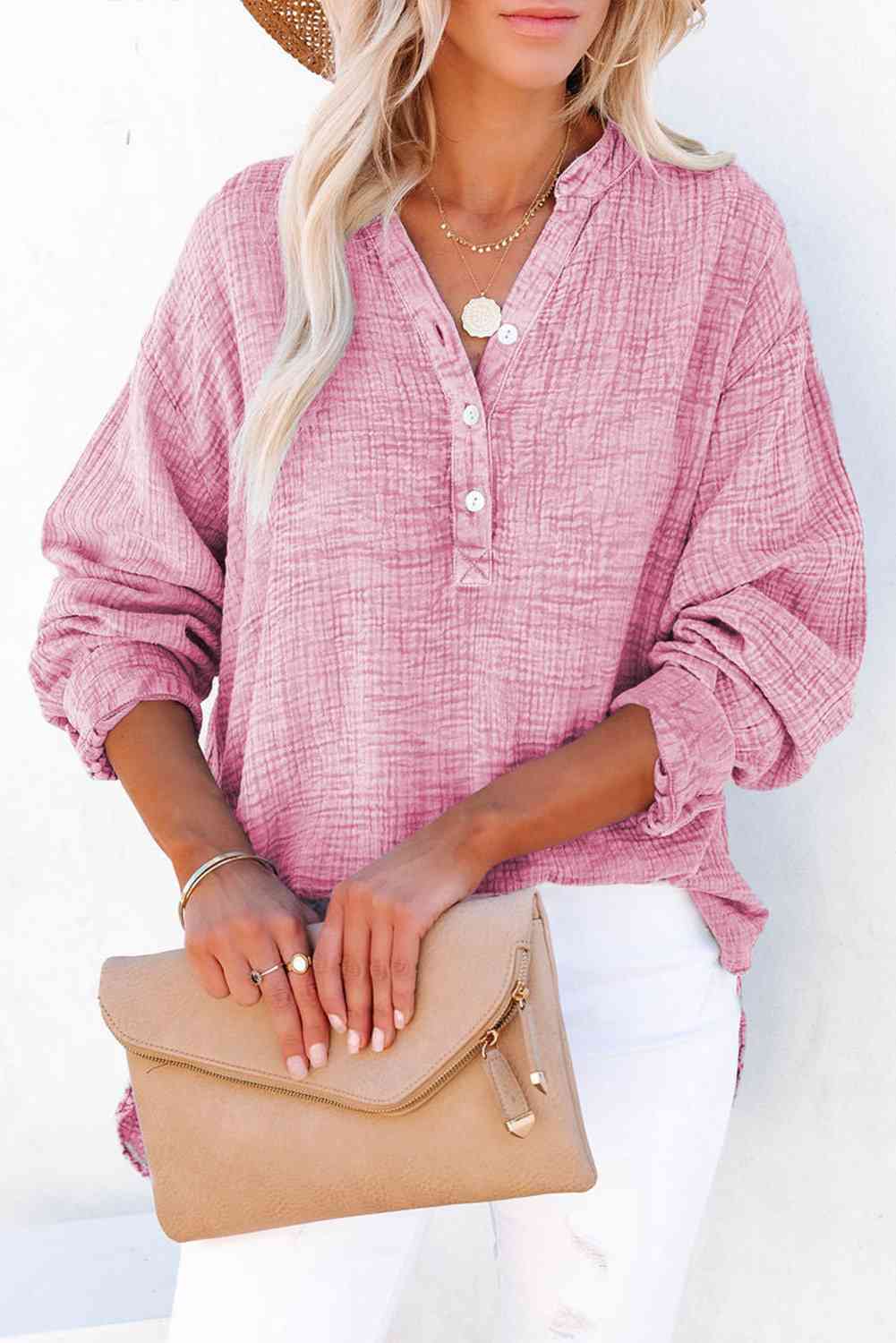 EJC Buttoned Long Sleeve Blouse