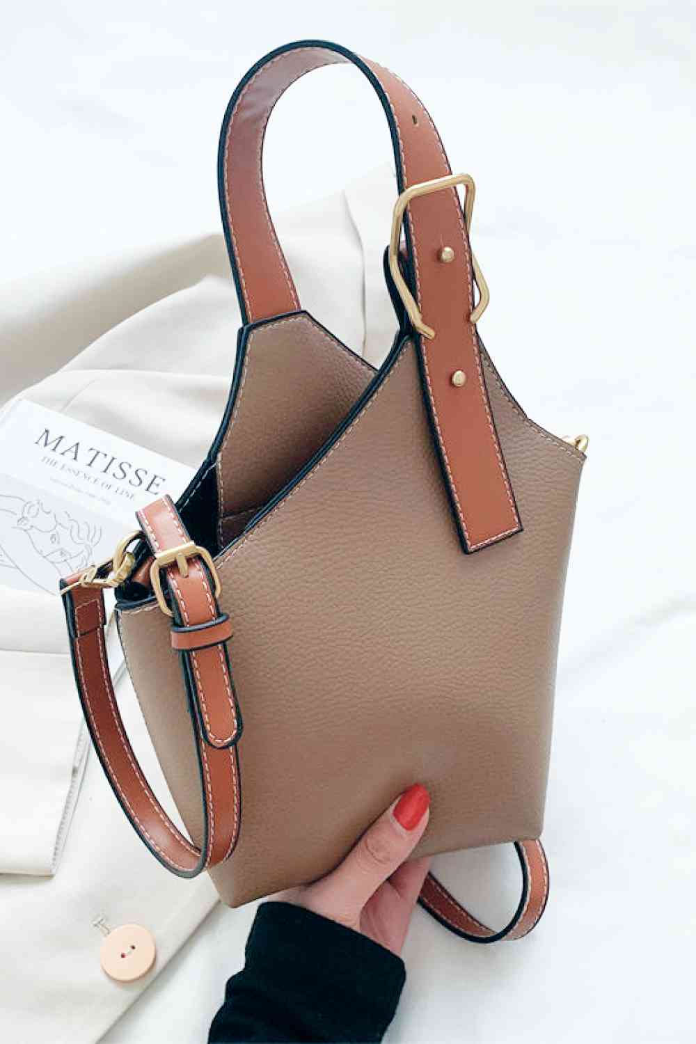 EJC Fashion PU Leather Bucket Bag