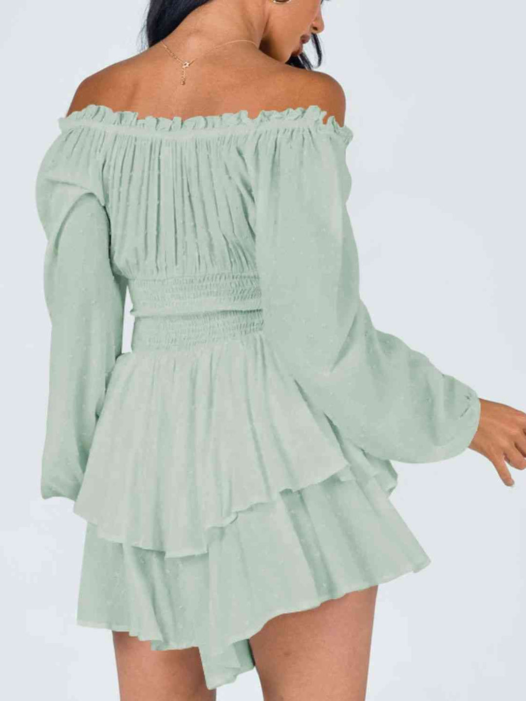 EJC Shoulder Smocked Waist Romper