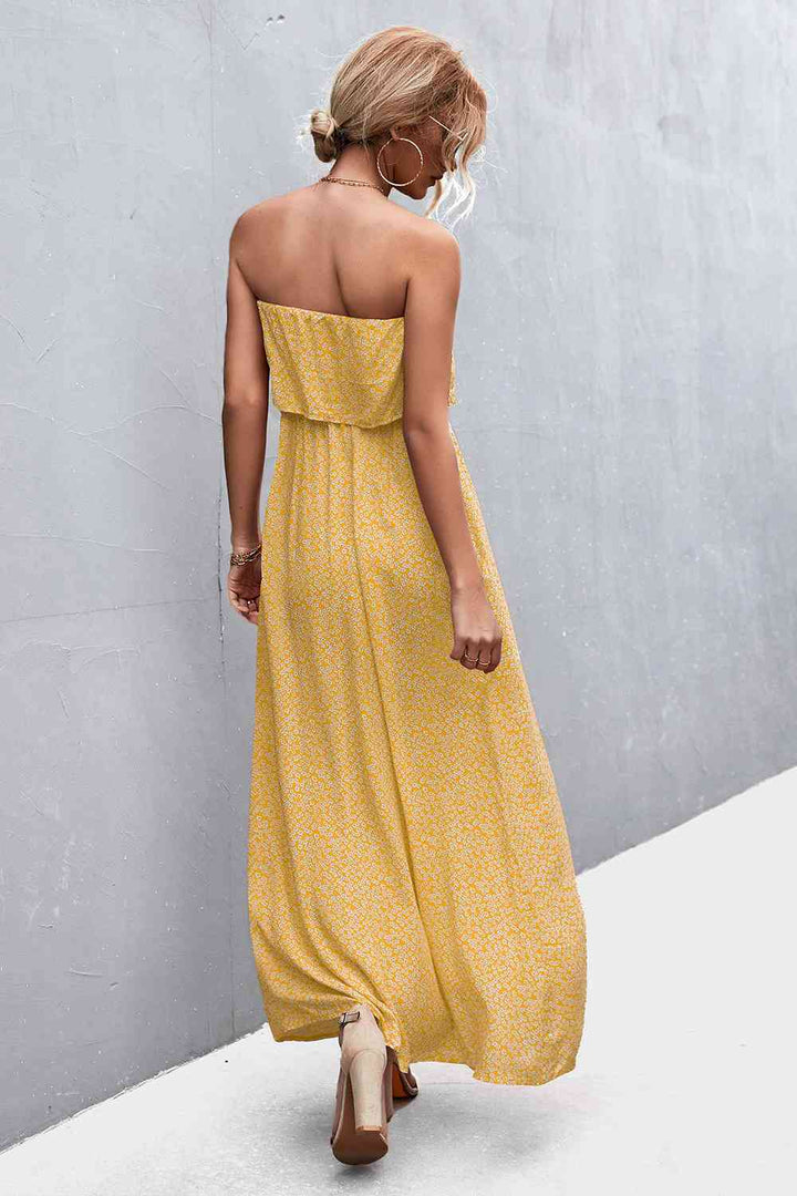 EJC Strapless Split Maxi Dress