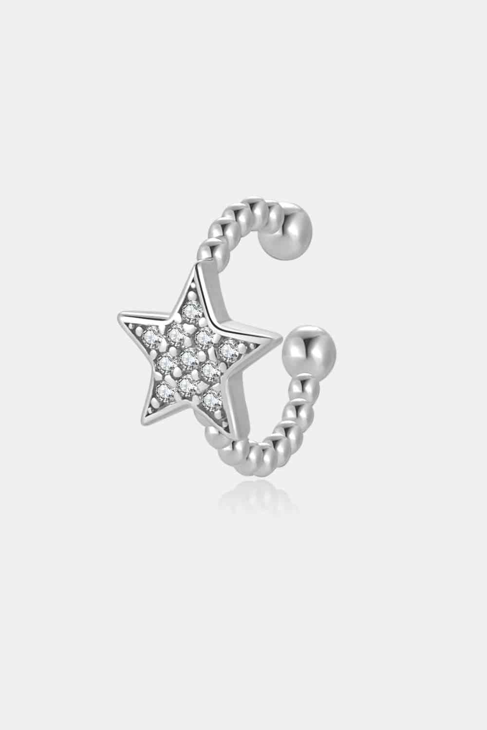 EJC Inlaid Zircon Star Single Cuff Earring