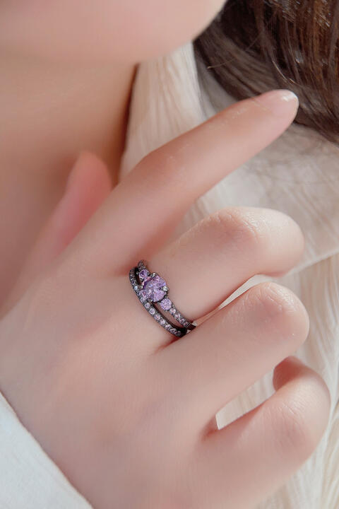 EJC Zircon 925 Sterling Silver Ring Set