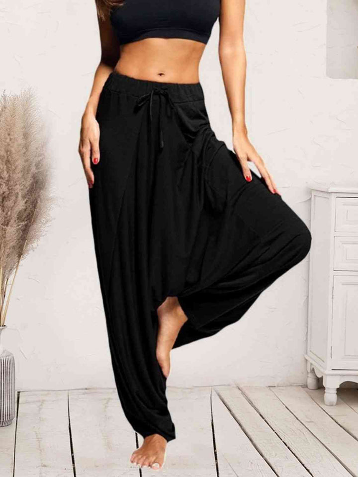 EJC Tied Mid Waist Long Harem Pants