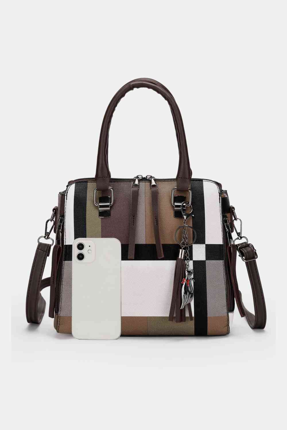 EJC 4-Piece Color Block PU Leather Bag Set