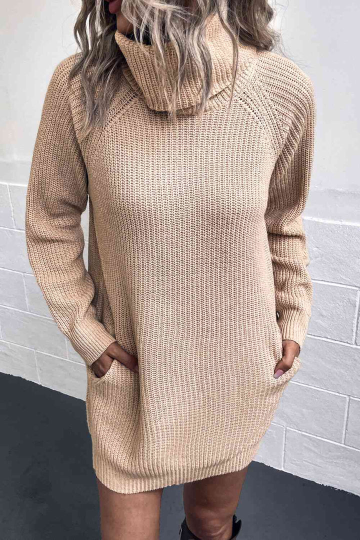 EJC Turtleneck Sweater Dress with Pockets