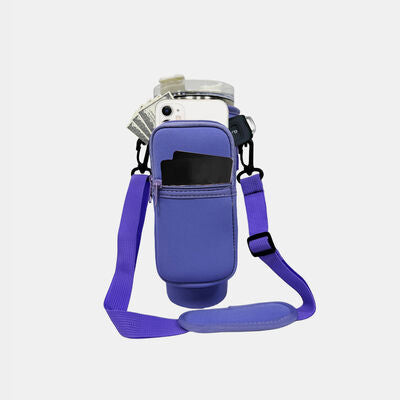 EJC Insulated Tumbler Cup Sleeve With Adjustable Shoulder Strap