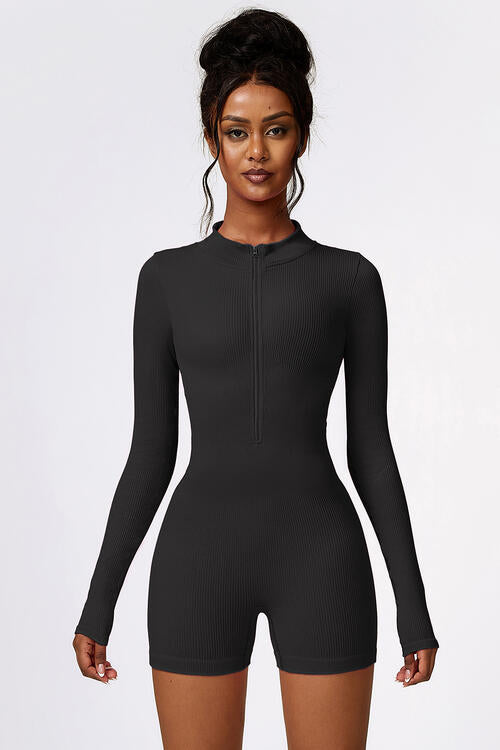 EJC Half Zip Long Sleeve Active Romper