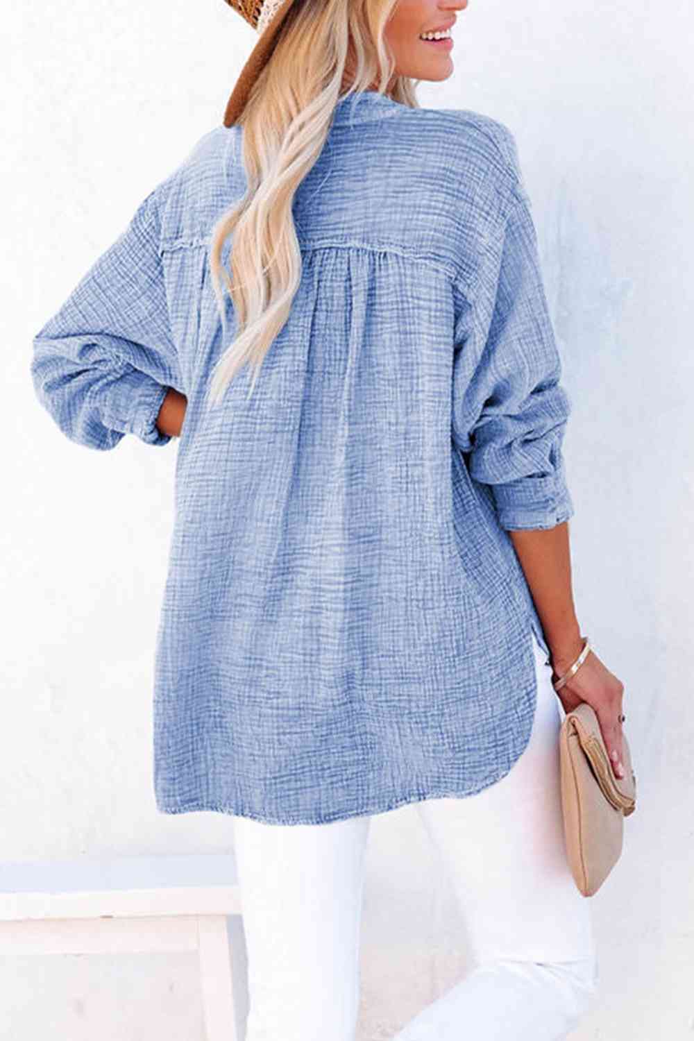 EJC Buttoned Long Sleeve Blouse