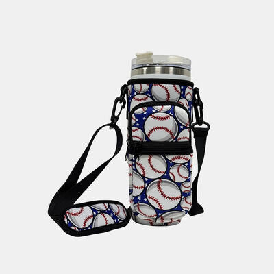 EJC Insulated Tumbler Cup Sleeve With Adjustable Shoulder Strap