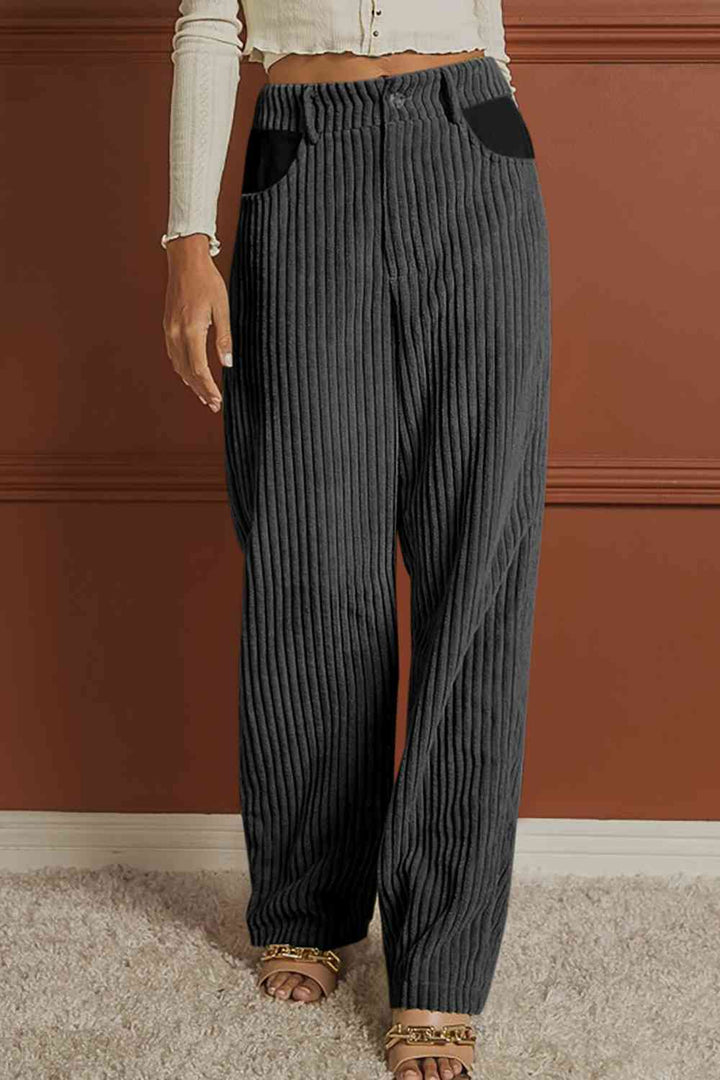 EJC Ribbed Longline Pocketed Pants