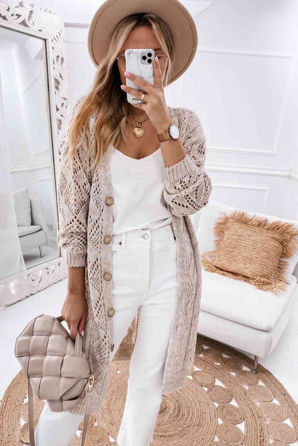 EJC V-Neck Long Sleeve Cardigan